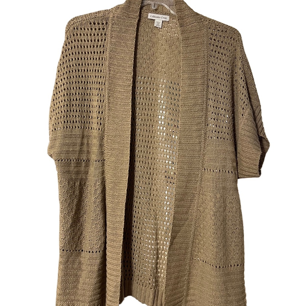 Tan Open-Knit Women's Sweater